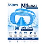 M1 PROFESYONEL DALIŞ MASKESİ + ANTI FOG (BUĞU ÖNLEYİCİ FİLM) MAVİ