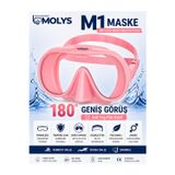 M1 PROFESYONEL DALIŞ MASKESİ + ANTI FOG (BUĞU ÖNLEYİCİ FİLM) PEMBE