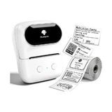 M108 Etiket Yazıcısı Siyah, (20-50MM) Kablosuz Taşınabilir Bluetooth, USB Şarjlı, Android, Ios ve Pc - Beyaz