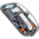 M133 Şeffaf Kablosuz Bluetooth Mouse Üç Modlu Sessiz Şarj Edilebilir - Gri