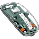 M133 Şeffaf Kablosuz Bluetooth Mouse Üç Modlu Sessiz Şarj Edilebilir - Yeşil