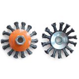 M14 Dişli 85mm Konik Burgulu Çelik Tel Fırça | Konik Form, Burgulu Tel, M14 Bağlantı, Çelik Malzeme, Taşlama Makinesi