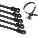 M191PL 2,5 x 100 mm Vida Delikli Naylon Kablo Bağı, Ethernet ve Ses Sistemi Kabloları İçin, Kendinden Kilitli, Siyah, 150