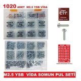 M2.5 Vida-Somun-Pul Seti Ysb 1020 Parça