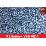 M2.5X6 Ysb Yıldız Silindir Baş Vida 100 Adet