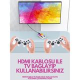 M21 64GB IPS Hdmi Tv 20000+ Oyunlu Retro Arcade Atari Psp/ps1/fıfa Gta Mario Games Oyun Konsolu - 1. Kol Oyun Konsolu - Renkli