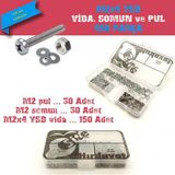 M2x4 YSB Vida Somun ve Pul Seti, 450 Parça