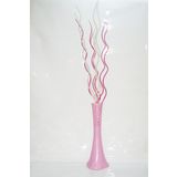 M3 Decorium 10 Fuşya Pembe Krem Dallı 60 cm Pudra Pembe Uzun Köşe Vazosu