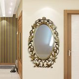 M3 Decorium 103cm Sarı Yaldız İşlemeli Oymalı Desenli Rustik Duvar Boy Aynası