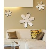 M3 Decorium 3'lü Papatya Çiçek Dekoratif Duvar Dolap Süs Aynası