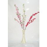 M3 Decorium 40 cm Krem Rengi Desenli Vazo ve Bahar Dalları