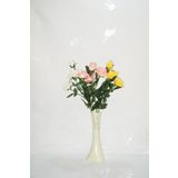 M3 Decorium 40 cm Krem Rengi İşlemeli Vazo 3 Renk Gül