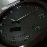 M3 Decorium 40cm Kaliteli Fosforlu Termometreli Tarih Göstergeli Duvar Saati