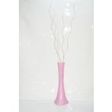 M3 Decorium 5 Adet 160 cm Krem Dallı 60 cm Pudra Pembe Uzun Köşe Vazosu