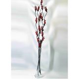 M3 Decorium 5 Adet Kırmızı Çiçek 80 cm Fil Ayağı Islak Kuru Uzun Cam Vazo