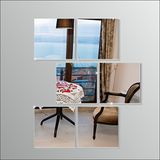 M3 Decorium 50x65cm Geometrik Parçalı Kare Cam Boy Banyo Duvar Lavabo Aynası