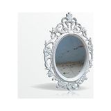 M3 Decorium 50X70CM Oymalı Rustik Beyaz Çerçeveli Antik Duvar Boy Aynası - Çok Renkli - 50 x 70 cm