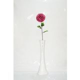 M3 Decorium 60 cm Desenli Beyaz Köşe Vazosu Mor Ortanca