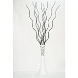 M3 Decorium 60 cm Desenli Beyaz Vazo 10 Adet Siyah Dal