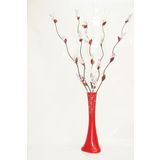 M3 Decorium 60 cm Desenli Kırmızı Vazo 5 Adet Mor Üzüm