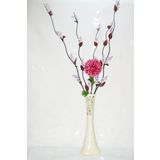 M3 Decorium 60 cm Desenli Krem Rengi Vazo 5 adet Mor Üzüm ve Ortanca