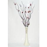 M3 Decorium 60 cm Desenli Krem Vazo 5adet Mor Üzüm 5 Adet Siyah Dal