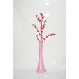 M3 Decorium 60 cm Desenli Pembe Vazo Fuşya Bahar Dalı