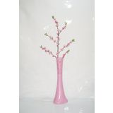M3 Decorium 60 cm Desenli Pembe Vazo Pembe Bahar Dalı