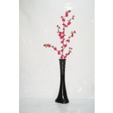 M3 Decorium 60 cm Desenli Siyah Vazo Fuşya Bahar Dalı