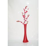 M3 Decorium 60 cm Kırmızı Desenli Vazo Fuşya Bahar Dalı