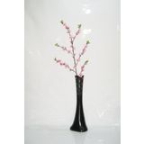 M3 Decorium 60 cm Siyah Desenli Vazo Pembe Bahar Dalı