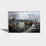 M3 Decorium 60x90 cm Yağlı Boyadan Çekilmiş Kayıklar Canvas Tablo