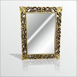 M3 Decorium Altın Yaldız Varak Rustik İşlemeli Boy Banyo Duvar Salon Aynası