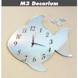 M3 Decorium Balıklar Dekoratif Ayna Saat