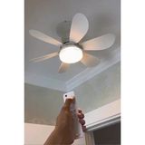 M3 Decorium Büyük 30W LED Işıklı 52CM Direk Duya Kolay Montajlı Uzaktan Kumandalı Sinek Kovucu Tavan Pervanesi Vantilatörü Aspiratörü Avize Fan - Beyaz