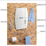 M3 Decorium Çoklu 7 Parçalı 50x40cm Büyük Otel Banyo Cafe WC Evye Tuvalet Lavabo Üstü Üzeri Boy Aynası Ayna Seti