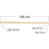 M3 Decorium En Kalın Sağlam Uzun 150 cm Kırılmaz Gerçek Ahşap Odun Kazma Kürek Tırmık Sapı Kolu Sopası Tutacağı Bel Çapa Süpürge Bahçe Tırmığı Balta Sapı