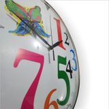 M3 Decorium Ev Ofis Okul Kreş Dershane Çocuk Renkli Kalın Büyük Rakkam 35 cm Bombe Ön Camlı Sessiz Duvar Saati