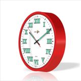 M3 Decorium Fosforlu Gece Görünen Parlak Romen Rakkamlı Sayı Ön Camlı Sessiz Kayar Saniyeli Ön Camlı Duvar Saati (Kırmızı)