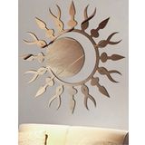 M3 Decorium Güneş ve Hilal Dekoratif Duvar Dolap Banyo Salon Aynası