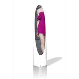 M3 Decorium Ilginç Değişik Yuvarlak 168 cm Beyaz Silindir Elips Boy Banyo Ofis Mağaza Salon Aynası