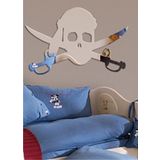 M3 Decorium Karaib Korsanları Korsan Kuru Kafa İskeletor Dekoratif Ayna
