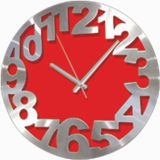 M3 Decorium Kırmızı Alüminyum Kalın Kadran Time Duvar Saati