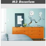 M3 Decorium Koşan Adamlar Saat Dekoratif Ayna
