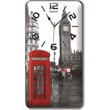 M3 Decorium Londra Saat Kulesi Kırmızı Telefon Kulübesi Manzaralı Duvar Saati