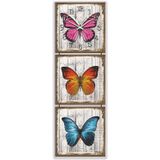 M3 Decorium Mdf Renkli Kelebekler Tablo Duvar Saati