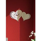 M3 Decorium Sevgiliye Kenetlenmiş Kalpler Dekoratif Ayna Saat