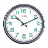 M3 Decorium Silver Frame Gümüş Metal Çerçeve Fosforlu Phosphorous Duvar Saati