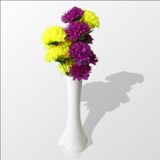 M3 Decorium Uzun Akrilik Fil Ayağı 40 cm Beyaz Vazo Renkli Çiçekler