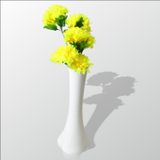 M3 Decorium Uzun Fil Ayağı 40 cm Akrilik Beyaz Vazo Sarı Çiçekler